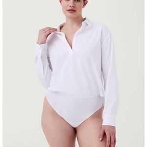Spanx White Long Sleeve Bodysuit